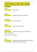 CityMD Medical Scribe Terminology Exam Questions With 100- Verified Answers&period;docx