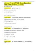 Athena Final CITY MD Exam Questions With 100- Verified Answers&period;docx