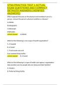 STNA PRACTICE TEST 1 ACTUAL EXAM QUESTIONS AND CORRECT DETAILED ANSWERS &lpar;VERIFIED ANSWERS&rpar;&period;docx