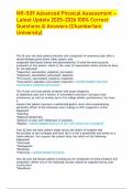 NR 509 Advanced Physical Assessment &ndash; Latest Update 2025-2026 100&percnt; Correct Questions & Answers &lpar;Chamberlain University&rpar;