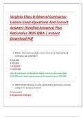 Virginia Class B General Contractor License &ndash; Exam Questions and Correct Answers &lpar;Verified 2025 Edition&rpar;