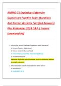 AMMO-71 Explosives Safety for  Supervisors Practice Exam Questions  And Correct Answers &lpar;Verified Answers&rpar;  Plus Rationales 2026 Q&A &vert; Instant  Download Pdf