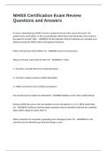 NIHSS Certification Exam Review Questions and Answers