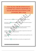 TEST BANK FOR BUSINESS DATA COMMUNICATIONS CHAPTER 4-6 EXAM 2025&sol;2026 QUESTIONS AND ANSWERS 100&percnt; PASS
