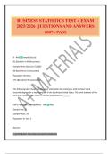BUSINESS STATISTICS TEST 4 EXAM 2025/2026 QUESTIONS AND ANSWERS 100% PASS