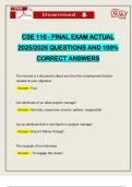 CSE 110 - FINAL EXAM ACTUAL 2025&sol;2026 QUESTIONS AND 100&percnt; CORRECT ANSWERS