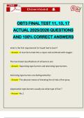 OBT3 FINAL TEST 11&comma; 13&comma; 17 ACTUAL 2025&sol;2026 QUESTIONS AND 100&percnt; CORRECT ANSWERS
