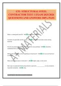 C51- STRUCTURAL STEEL CONTRACTOR TEST 1 EXAM 2025&sol;2026 QUESTIONS AND ANSWERS 100&percnt; PASS