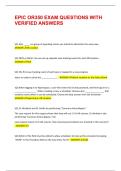 EPIC OR350 EXAM QUESTIONS WITH VERIFIED ANSWERS &vert;&vert; 100&percnt; PASS