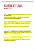 EPIC OR350 STUDY GUIDE QUESTIONS WITH VERIFIED ANSWERS &vert;&vert; VERIFIED QUESTIONS