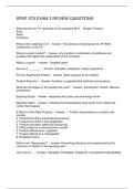 SPMT 270 EXAM 3 REVIEW QUESTIONS
