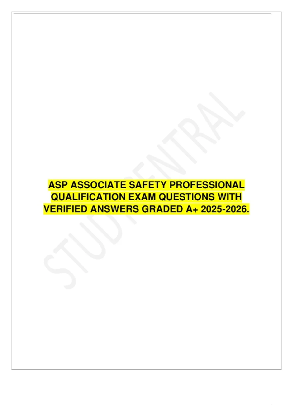 Associate Safety Professional (ASP) Qualification Exam – Verified ...
