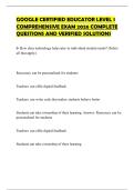 GOOGLE CERTIFIED EDUCATOR LEVEL 1 COMPREHENSIVE EXAM 2026 COMPLETE QUESTIONS AND VERIFIED SOLUTIONS