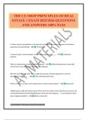 THE CE SHOP PRINCIPLES OF REAL ESTATE 1 EXAM 2025&sol;2026 QUESTIONS AND ANSWERS 100&percnt; PASS
