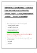 Detonation Systems Handling Certification  Exam Practice Questions And Correct  Answers &lpar;Verified Answers&rpar; Plus Rationales  2026 Q&A &vert; Instant Download Pdf