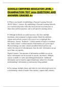 GOOGLE CERTIFIED EDUCATOR LEVEL 1 EXAMINATION TEST 2026 QUESTIONS AND ANSWERS GRADED A&plus;