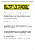 GOOGLE CERTIFIED EDUCATOR LEVEL 1 FINAL EXAM PAPER 2026 COMPLETE QUESTIONS AND VERIFIED SOLUTIONS