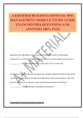 CERTIFIED BUILDING OFFICIAL MM MANAGEMENT MODULE STUDY GUIDE EXAM 2025&sol;2026 QUESTIONS AND ANSWERS 100&percnt; PASS