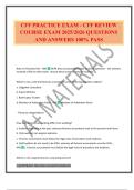 CFF PRACTICE EXAM - CFF REVIEW COURSE EXAM 2025&sol;2026 QUESTIONS AND ANSWERS 100&percnt; PASS