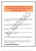 COMMERCIAL REFRIGERATION CH&period; 4 EXAM 2025&sol;2026 QUESTIONS AND ANSWERS 100&percnt; PASS