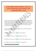 COLUMBIA BARTENDING AGENCY EXAM 2025&sol;2026 QUESTIONS AND ANSWERS 100&percnt; PASS