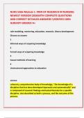 NURS 5366-Module 1- PRIN OF RESEARCH IN NURSING  NEWEST VERSION 2026WITH COMPLETE QUESTIONS  AND CORRECT DETAILED ANSWERS VERIFIED 100&percnt;  ALREADY GRADED A&plus; 