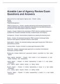 Aceable Law of Agency Review Exam &vert; Verified Questions & Answers &vert; 2026 Edition