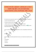 CPSM STUDY GROUP - DOMAIN 6 TEST - SMPS OK REV&period; EXAM 2025&sol;2026 QUESTIONS AND ANSWERS 100&percnt; PASS