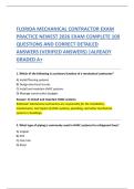 FLORIDA MECHANICAL CONTRACTOR EXAM  PRACTICE NEWEST 2026 EXAM COMPLETE 100  QUESTIONS AND CORRECT DETAILED  ANSWERS &lpar;VERIFIED ANSWERS&rpar; &vert;ALREADY  GRADED A&plus; 