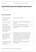 SAS 25 Final Exam Set Questions and answers