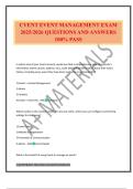 CVENT EVENT MANAGEMENT EXAM 2025&sol;2026 QUESTIONS AND ANSWERS 100&percnt; PASS