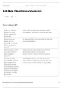 SAS Quiz 1 Questions and answers