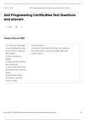 SAS Programming Certification Test Questions  and answers