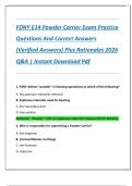 FDNY E14 Powder Carrier Exam Practice  Questions And Correct Answers  &lpar;Verified Answers&rpar; Plus Rationales 2026  Q&A &vert; Instant Download Pdf 