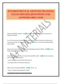 ENVIRONMENTAL OFFICER TRAINING EXAM 2025&sol;2026 QUESTIONS AND ANSWERS 100&percnt; PASS