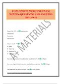 EOPA SPORTS MEDICINE EXAM 2025&sol;2026 QUESTIONS AND ANSWERS 100&percnt; PASS