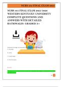 NURS 335 FINAL EXAM 2025&sol;2026  WESTERN KENTUCKY UNIVERSITY  COMPLETE QUESTIONS AND  ANSWERS WITH DETAILED  RATIONALES  GRADED A&plus;