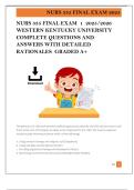 NURS 335 FINAL EXAM  1  2025&sol;2026  WESTERN KENTUCKY UNIVERSITY  COMPLETE QUESTIONS AND  ANSWERS WITH DETAILED  RATIONALES  GRADED A&plus; 