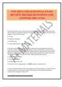 FNP ADULT HEALTH FINAL EXAM REVIEW 2025&sol;2026 QUESTIONS AND ANSWERS 100&percnt; PASS