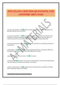 FON EXAM 4 2025&sol;2026 QUESTIONS AND ANSWERS 100&percnt; PASS
