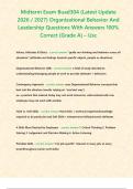 Midterm Exam Buad304 &lpar;Latest Update 2026 &sol; 2027&rpar; Organizational Behavior And Leadership Questions With Answers 100&percnt; Correct &lbrace;Grade A&rcub; &ndash; Usc