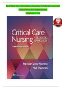 Test Bank for Critical Care Nursing&colon; A Holistic Approach 12th North American Edition by Patricia Gonce Morton & Paul Thurman &ndash; Exam Prep &ndash; Latest Update 2026