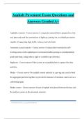 Asphalt Pavement Exam Questions and Answers Graded A&plus;
