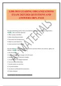 LDR-301S LEADING ORGANIZATIONS EXAM 2025&sol;2026 QUESTIONS AND ANSWERS 100&percnt; PASS