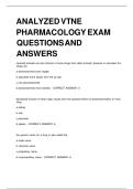 Analyzed VTNE Pharmacology Exam Questions and Answers 2026