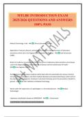 MTLBE INTRODUCTION EXAM 2025&sol;2026 QUESTIONS AND ANSWERS 100&percnt; PASS