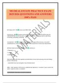 MO REAL ESTATE PRACTICE EXAM 2025&sol;2026 QUESTIONS AND ANSWERS 100&percnt; PASS
