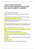 NJDEP CORE PESTICIDE APPLICATOR TRAINING QUESTIONS AND 100&percnt; CORRECT ANSWERS