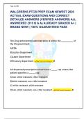 WALGREENS PTCB PREP EXAM NEWEST 2026  ACTUAL EXAM QUESTIONS AND CORRECT  DETAILED ANSWERS &lpar;VERIFIED ANSWERS&rpar; ALL  ANSWERED &lbrace;310 Q & A&rcub; ALREADY GRADED A&plus; &vert;  BRAND NEW&excl; &vert; 100&percnt; GUARANTEED PASS 