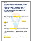 BCS FOUNDATION BUSINESS ANALYSIS EXAM  NEWEST 2026 ACTUAL EXAM QUESTIONS AND  CORRECT DETAILED ANSWERS &lpar;VERIFIED  ANSWERS&rpar; ALL ANSWERED &lbrace;150 Q & A&rcub;  ALREADY GRADED A&plus; &vert; BRAND NEW&excl; &vert; 100&percnt;  GUARANTEED PASS 